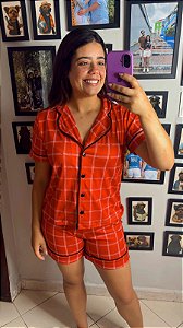 Pijama Americano - Manga Curta c/ Short - Xadrez 04