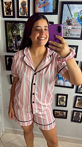 Pijama Americano - Manga Curta c/ Short - Listrado 06