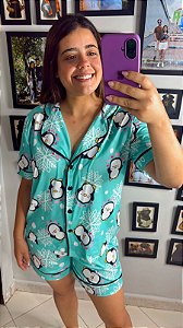 Pijama Americano - Manga Curta c/ Short - Pinguim 01