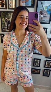 Pijama Americano - Manga Curta c/ Short - Coração 39