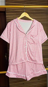 Pijama Americano - Manga Curta com Short - Xadrez 05
