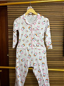 Pijama Americano Infantil - Manga Longa c/ Calça - Margarida 01