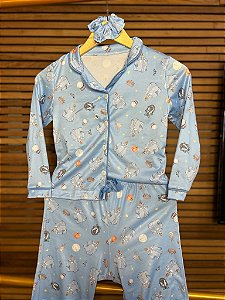 Pijama Americano Infantil - Manga Longa c/ Calça - Cinderela 01