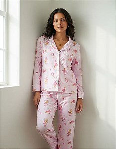 Pijama Americano - Manga Longa c/ Calça - Princesas 04
