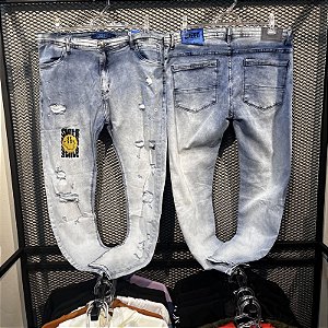 CALÇA CREED JEANS EMOTICON SMILE BORDADO