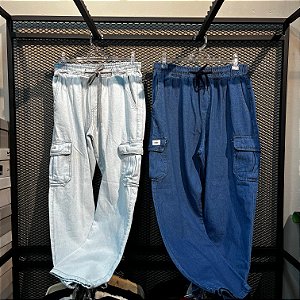 CALÇA JEANS CARGO EBLA