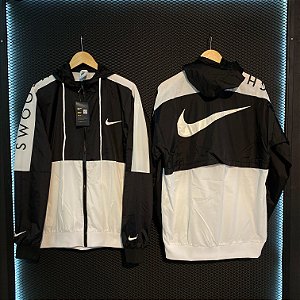 JAQUETA CORTA VENTO NIKE BIG SWOOSH BLACK & WHITE