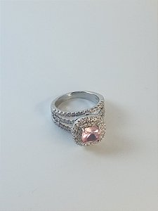ANEL DIANA QUARTZO ROSA FUSION CRAVEJADO EM ZIRCONIAS