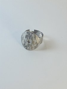 ANEL AÇO CIRURGICO REDONDO COM ZIRCONIA CENTRAL - REGULAVEL