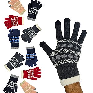 Luvas De Lã Touch Screen Celular Tablet Quentinha Inverno