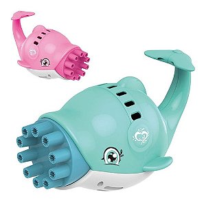 Brinquedo Lança Bolhas Pistola Elétrica Golfinho