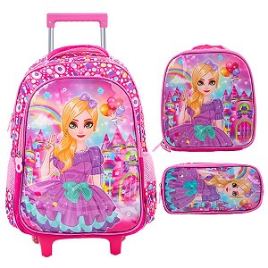 Kit Mochila Escolar Menino Infantil Lancheira Térmica Estojo