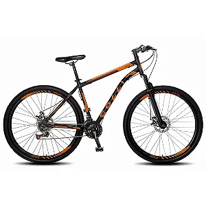 Bicicleta Athena Aro 29 Aço 21v Suspensão Dianteira Freio Mecânico Preto/Laranja Neon - Colli Bike