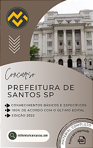 Apostila PREFEITURA DE SANTOS SP 2025 Professor Adjunto Inglês