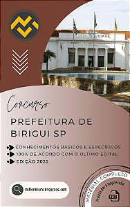 Apostila PREFEITURA DE BIRIGUI SP 2025 Professor de Educação Física