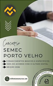 Apostila SEMEC Porto Velho RO 2026 Assistente de Arrecadação