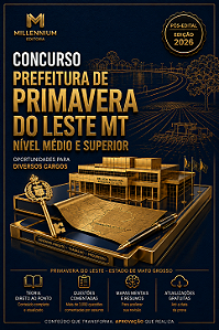 Apostila PREFEITURA DE PRIMAVERA DO LESTE MT 2026 Professor de Educação Física