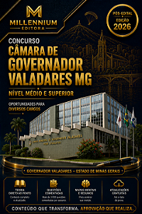 Apostila CÂMARA GOVERNADOR VALADARES MG 2026 Assistente Legislativo