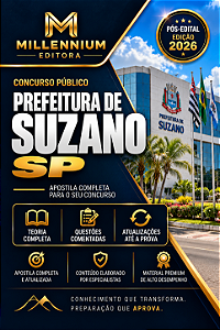 Apostila PREFEITURA DE SUZANO SP 2026 Contador