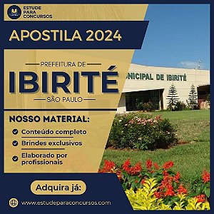 Apostila PREFEITURA DE IBIRITÉ MG 2024 Técnico Sanitarista