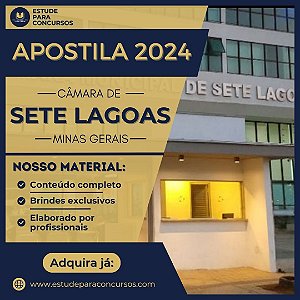 Apostila CÂMARA DE SETE LAGOAS MG 2024 Analista Legislativo Ciências Contábeis e Economia