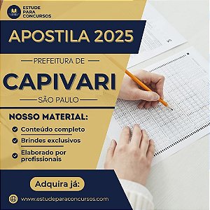 Apostila PREFEITURA DE CAPIVARI SP 2025 Fiscal de Posturas Municipal