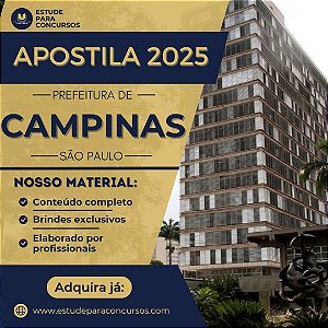 Apostila PREFEITURA DE CAMPINAS SP 2025 Instrutor de Práticas Desportivas
