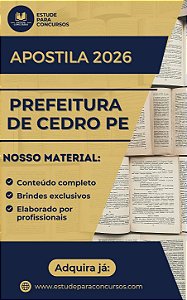 Apostila PREFEITURA DE CEDRO PE 2026 Enfermeiro (Plantonista, PSF e UMS)