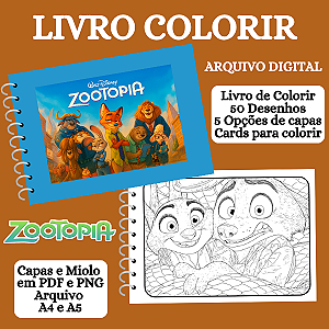 LIVRO DE COLORIR ZOOTOPIA – Arquivo em PDF para Impressão