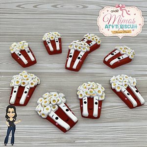 Aplique Saquinho de Pipoca em Biscuit