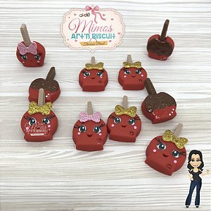 Aplique Maçã Do Amor Em Biscuit