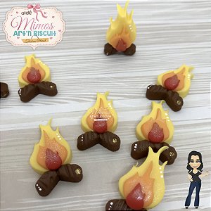 Aplique Fogueirinha em Biscuit