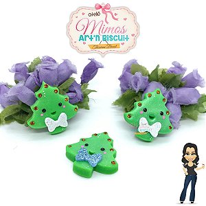 Mini Aplique Árvore De Natal Em Biscuit