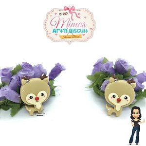 Mini Aplique Rena Natalina Em Biscuit