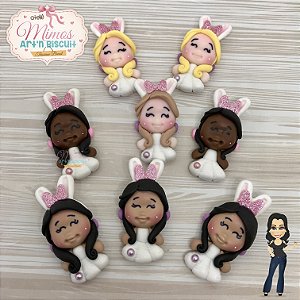 Aplique Menininha Coelha Em Biscuit