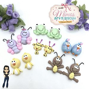 Mini Apliques Turminha da Galinha Em Biscuit