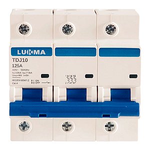 Disjuntor Tripolar 70A Curva C Lukma C70 Mini DIN 3kA MDW