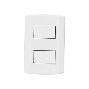 Interruptor 2 Teclas (1 Simples + 1 Paralela) Linha Modular Pluzie