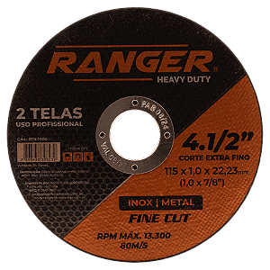 Disco De Corte Inox 115x1,0x22,23mm Ranger