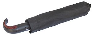 Guarda Chuva Mini Automático Liso Preto Cabo Curvo Ref. 6330