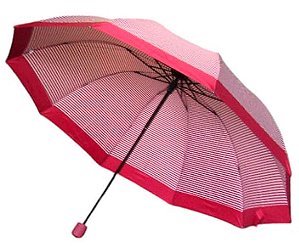 12 Unidades de Sombrinhas Mini Contra Vento Manuais Estampadas Listradas Tamanho Casarão Ref. 3087