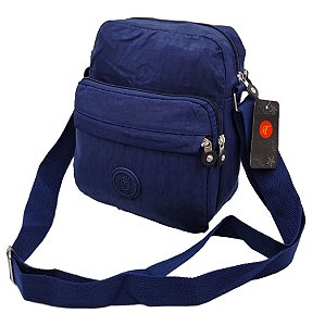 Bolsa Feminina Transversal Média Em Nylon Tactel Resinado Ref. 4436
