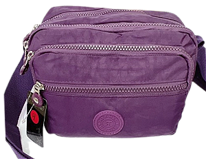 Bolsa Feminina Tiracolo Médias Em Nylon Tactel Resinado Ref. 6798