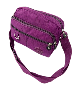 Bolsa Feminina Tiracolo Média Em Nylon Tactel Resinado Ref. 4437