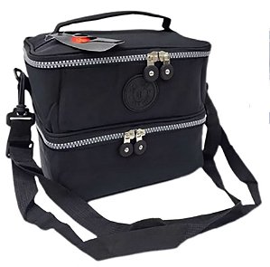 Bolsa Térmica Com 02 Compartimentos em Nylon Tactel Resinado Ref. 6451