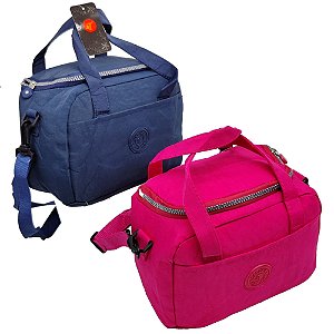 Bolsa Térmica Feminina Com Bolso Frontal Em Nylon Tactel Resinado Em Diversas Cores Ref. 6425