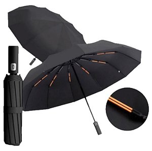 12 Unidades de Guarda Chuvas Mini Automáticos Abre e Fecha 10 varetas Lisos Com U.V Internos Tam. Grande Ref. 1080 LS