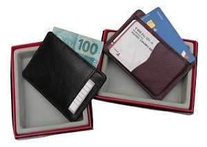 Porta Cartão Slim Em Couro Legítimo Ref. 7007