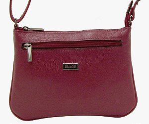 Bolsa Feminina Transversal Com Ziper Frontal em Couro 100% Legítimo Ref. 556