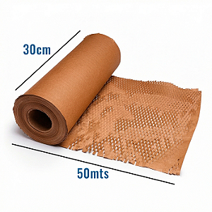 Bobina de Papel Colmeia Kraft Monolúcido - 30cm x 50MT